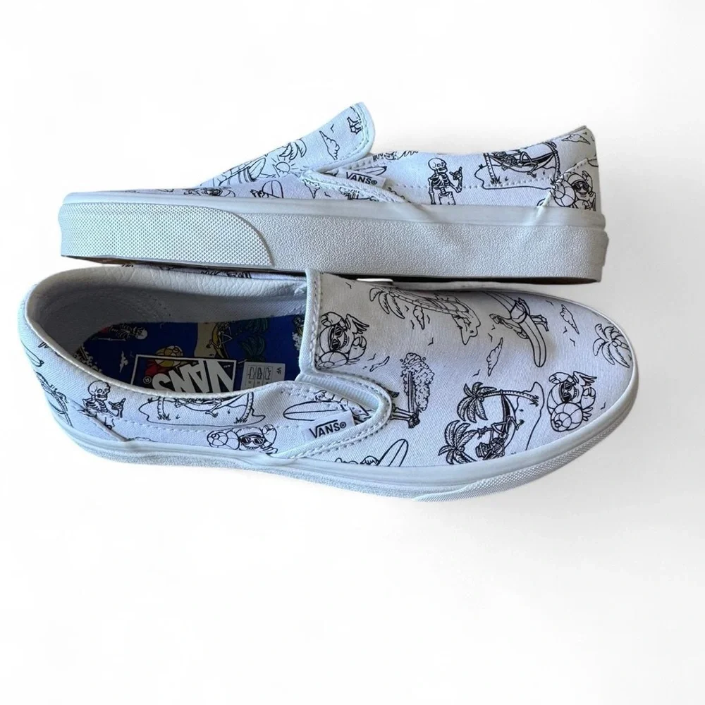 BRAND NEW Vans Ultra White “Low Tide” Illustrated Slip-On Sneakers - Picture 4 of 6